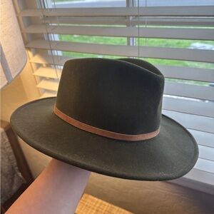 Broner olive green fedora hat
